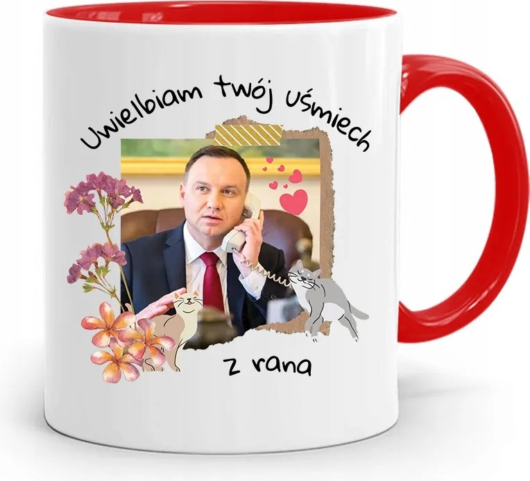 Piros Elnöki Bögre Andrzej Duda Pis Egészség felirattal