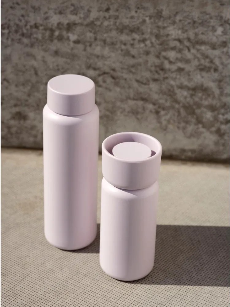 Világos rózsaszín rozsdamentes acél termobögre 400 ml Singles – Zone