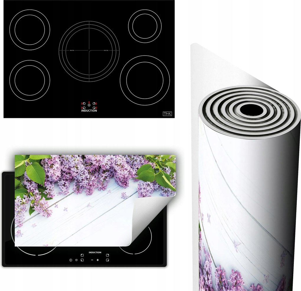 Vinil Tűzhelyvédő Szőnyeg Asztallap 90x52 fehér fa