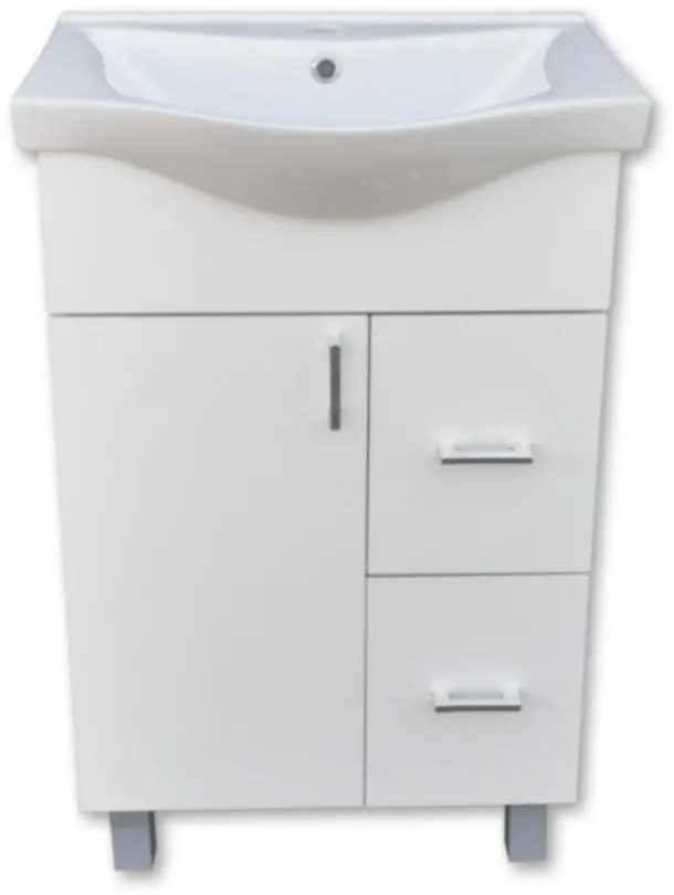 Viva STYLE Bianka 55 lábon álló fürdőszobabútor 2 fiókos Sanovit ALBATROS 10055 mosdókagyló 55x45 cm