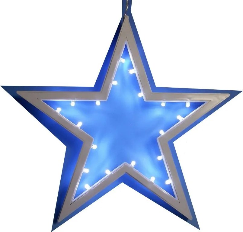 NEXOS Karácsonyi függő csillag 25,5 cm 20 LED hideg fehér