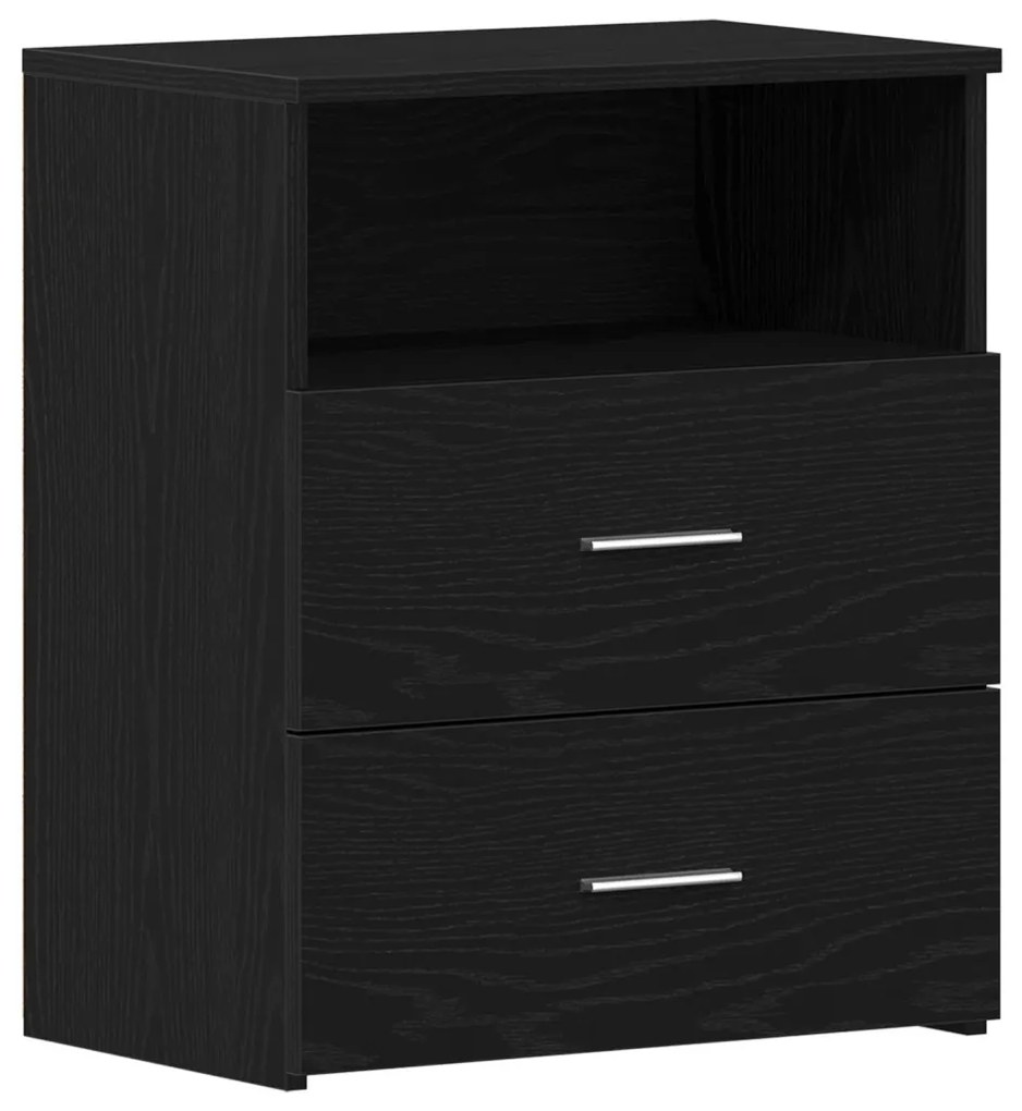 Éjjeli szekrények 2 db Fekete tölgy 50x32x60cm Mérnöki fa