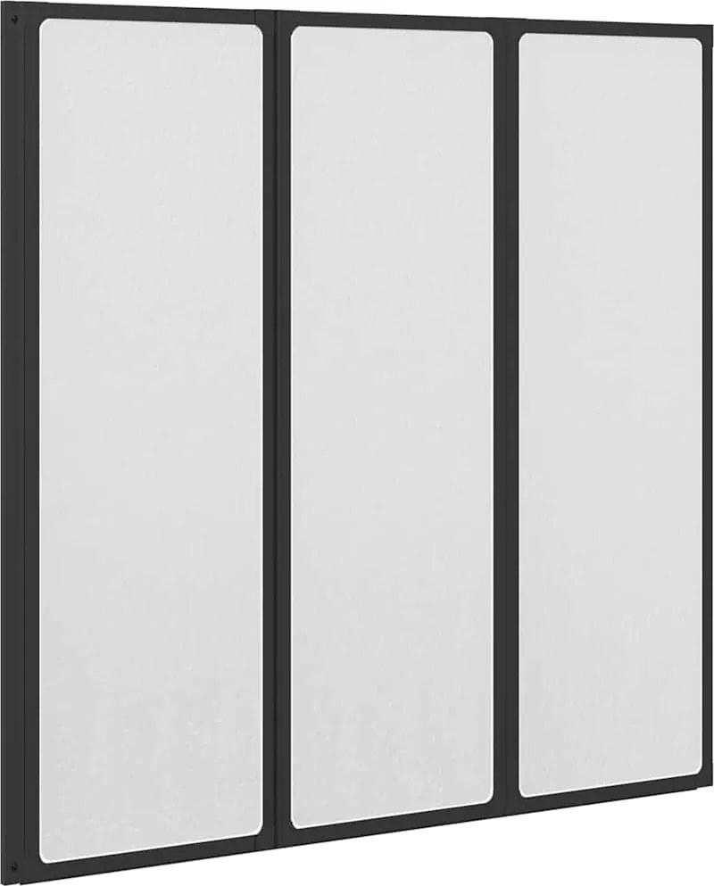 vidaXL Zuhanyfal Fekete 120 x 2 x 117 cm Alumínium