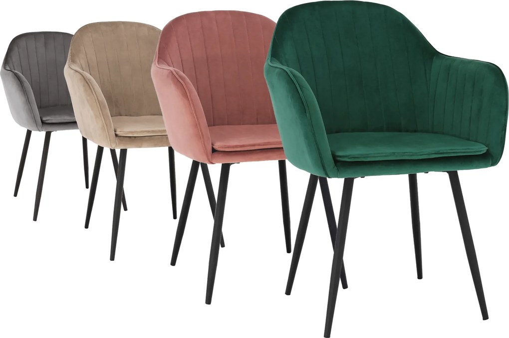 Dizájnos fotel, szürkésbarna Taupe Velvet anyag, ZIRKON