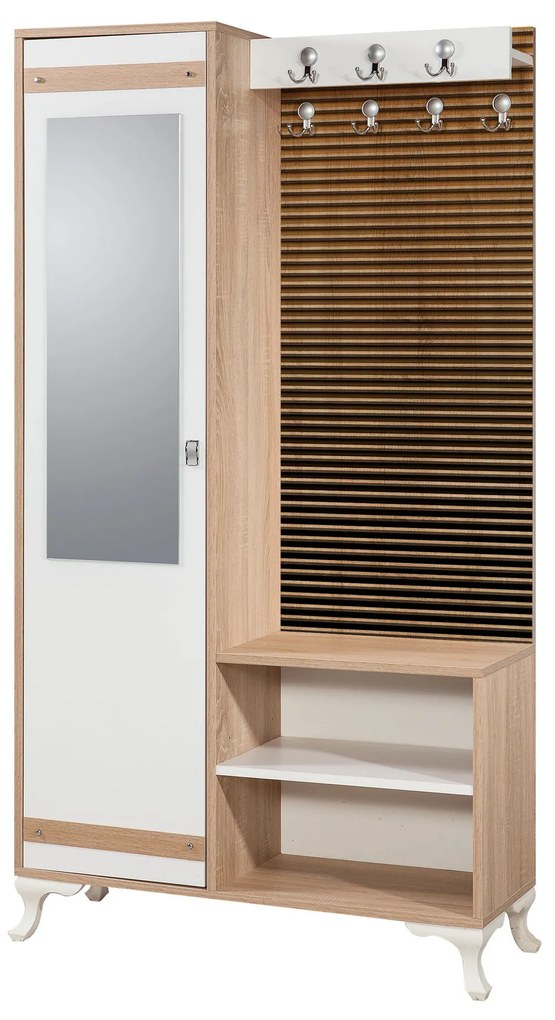 Előszoba fal Iris 220 (szonoma tölgy) (tükörrel). Akció -22%. 1072006
