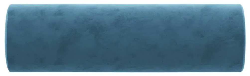 2 db kék bársony díszpárna Ø15x50 cm