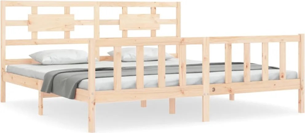 vidaXL tömör fenyőfa ágy matrac nélkül 200 x 200 cm