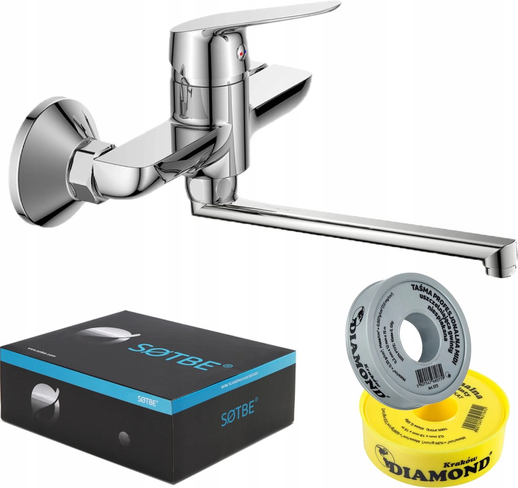 Konyhai fali mosogató csaptelep konyhai fali kifolyócső 30 cm