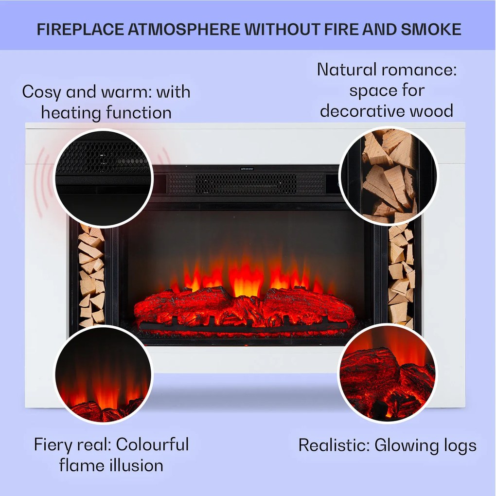 Klarstein Stúdió Loft 2, elektromos kandalló, 1900 W, LED technológia, távirányító