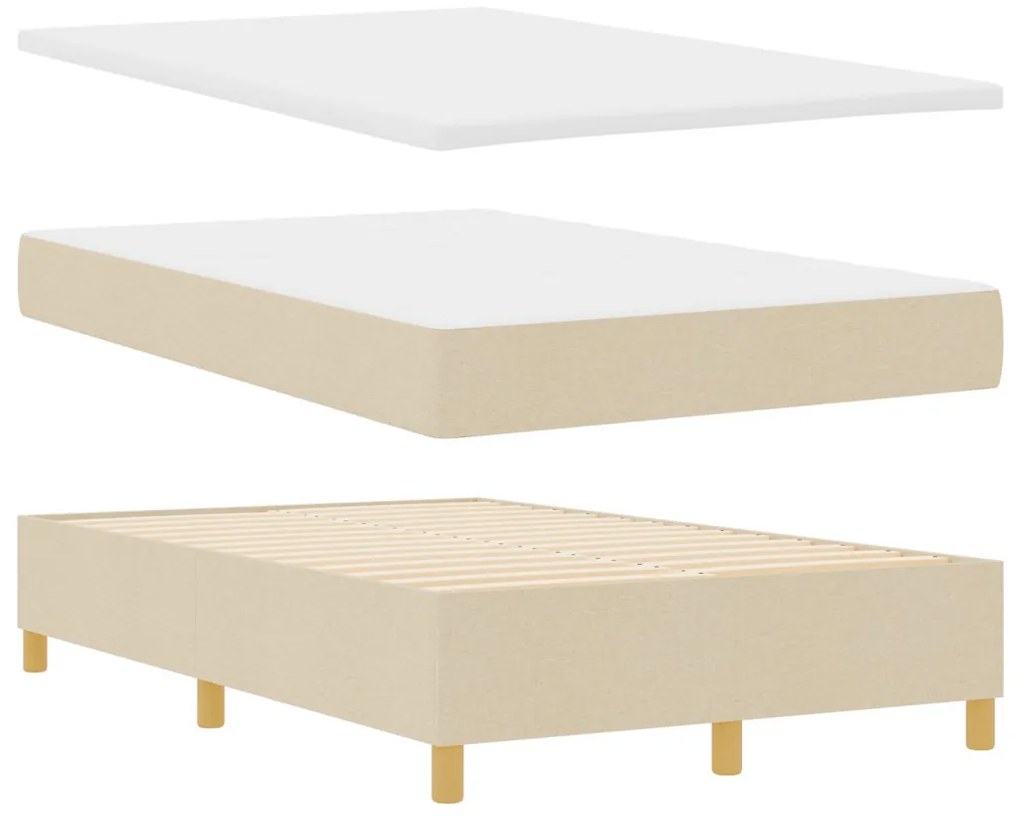 Box Spring ágy matraccal & pad krém 120x190 cm szövet
