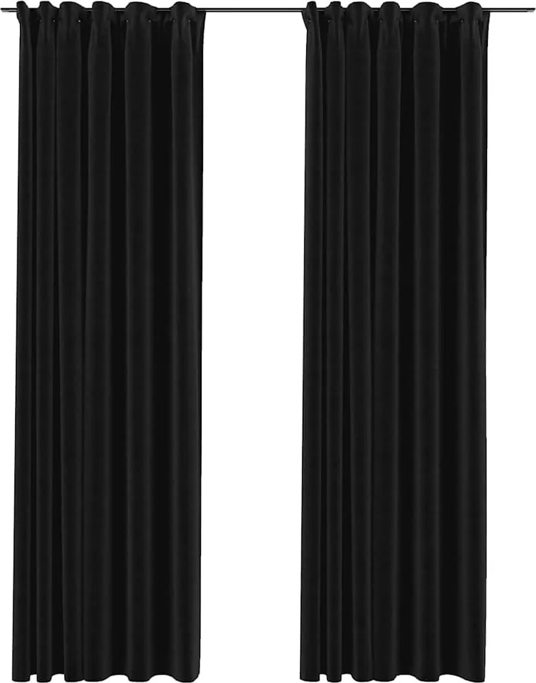 vidaXL 2 db antracit vászonhatású sötétítőfüggöny kampókkal 140 x 245 cm