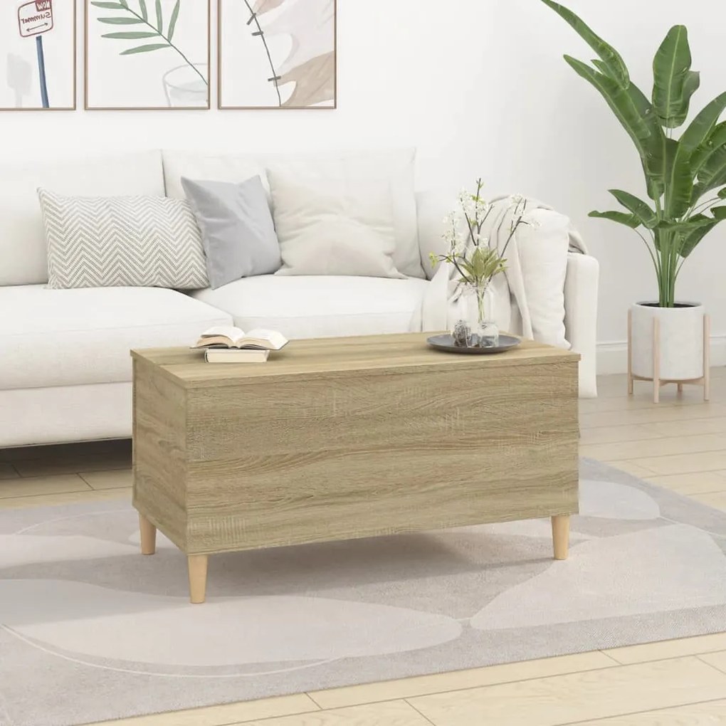 Sonoma tölgy színű szerelt fa dohányzóasztal 90x44,5x45 cm