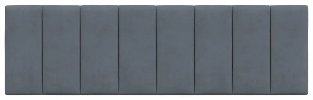 sötétszürke bársony fejtámla párna Hanko 160 cm