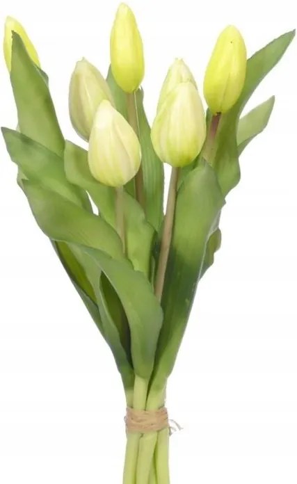 fehér Tulipán Gumi szilikon tulipán fehér csokor 7 tulipán rügy