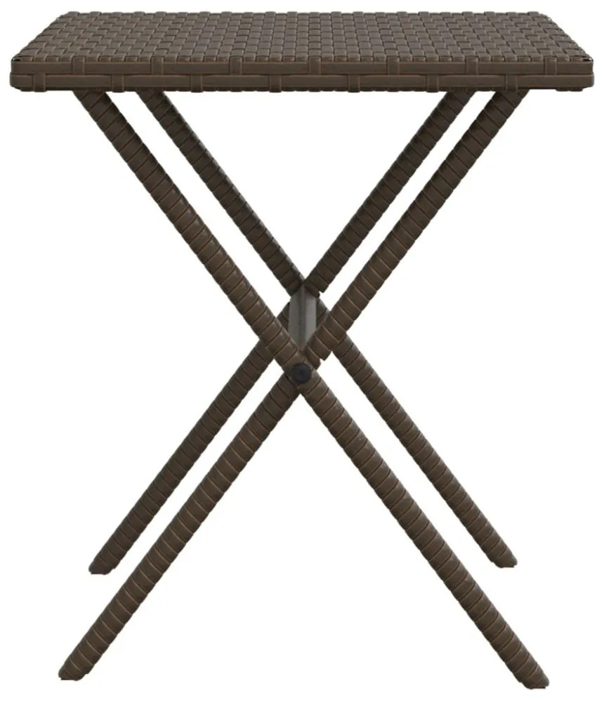 2 db barna polyrattan napozóágy asztallal