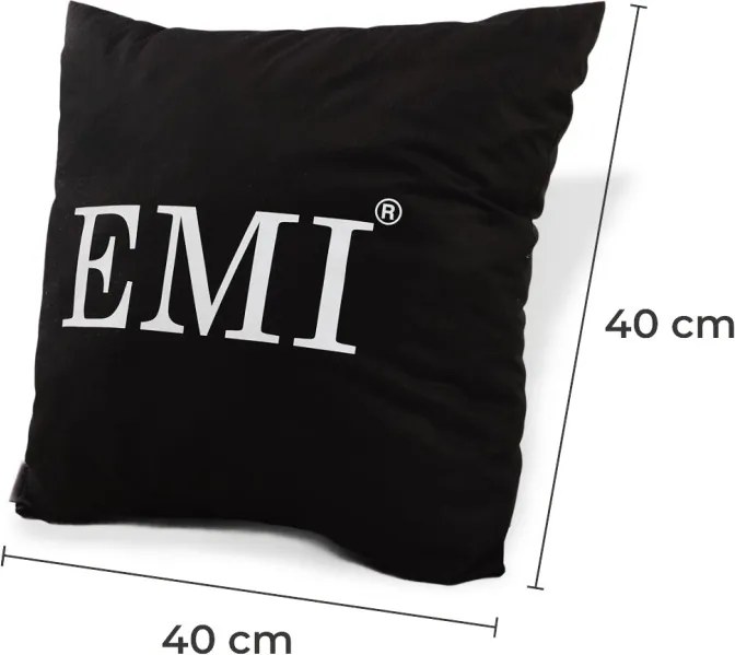 EMI fekete párna nyomtatott mintával 40x40 cm
