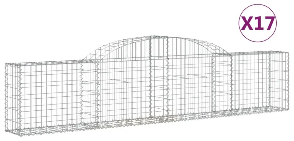 17 db íves horganyzott vas gabion kosár 300x30x60/80 cm