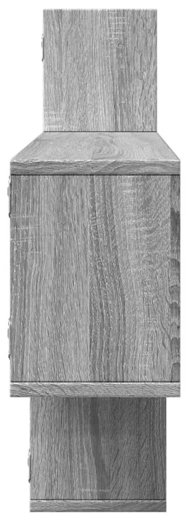 szürke sonoma színű szerelt fa fali polc 167,5 x 18 x 68 cm