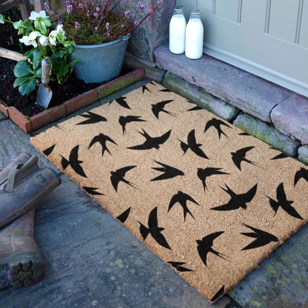 Kókuszrost lábtörlő 60x90 cm Swallows – Artsy Doormats