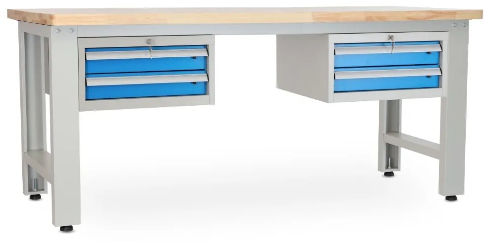 Műhelyasztal Solid OAK-22, 210 cm, 2x függő doboz, tölgy