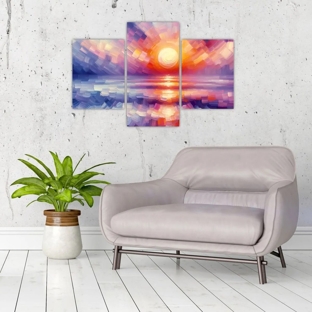 Kép - Színes művészi naplemente (90x60 cm)