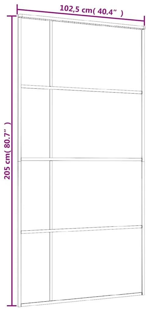 fekete ESG üveg és alumínium tolóajtó 102,5x205 cm
