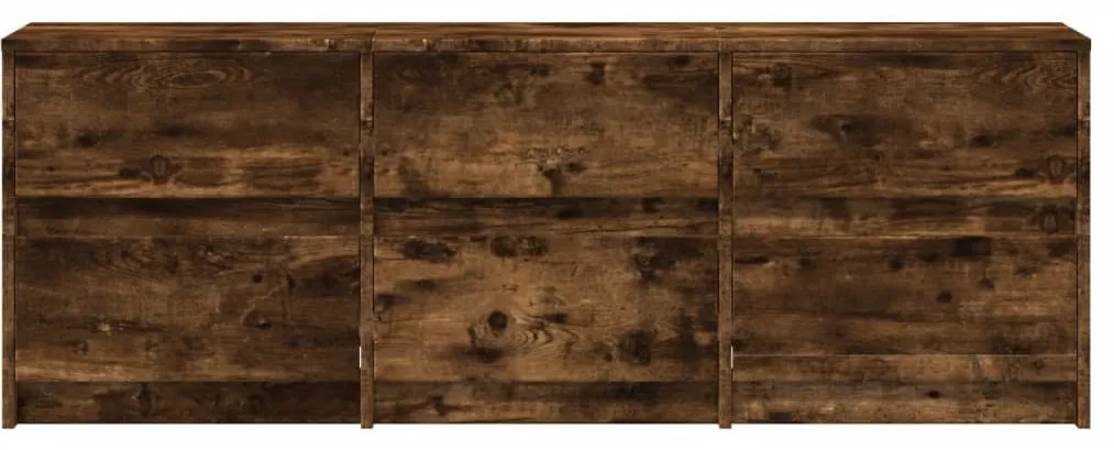 füstös tölgy színű szerelt fa LED-es TV-szekrény 140x34x50 cm
