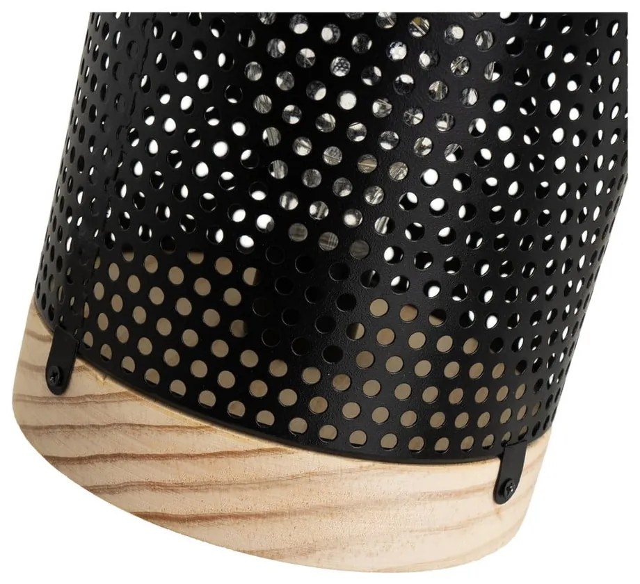 Fekete asztali lámpa fém búrával (magasság 20 cm) – Casa Selección