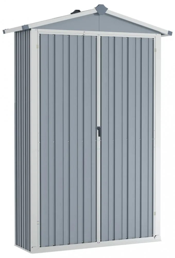 szürke horganyzott acél kerti fészer 116x45x175 cm