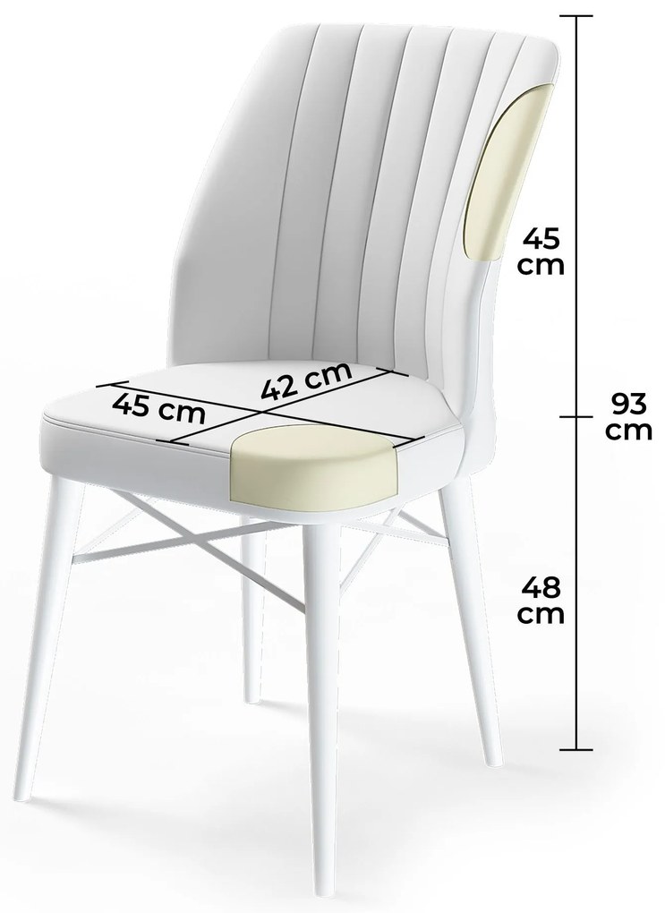 Étkezőszék szett (4 db) Flex - Szürke, Barna