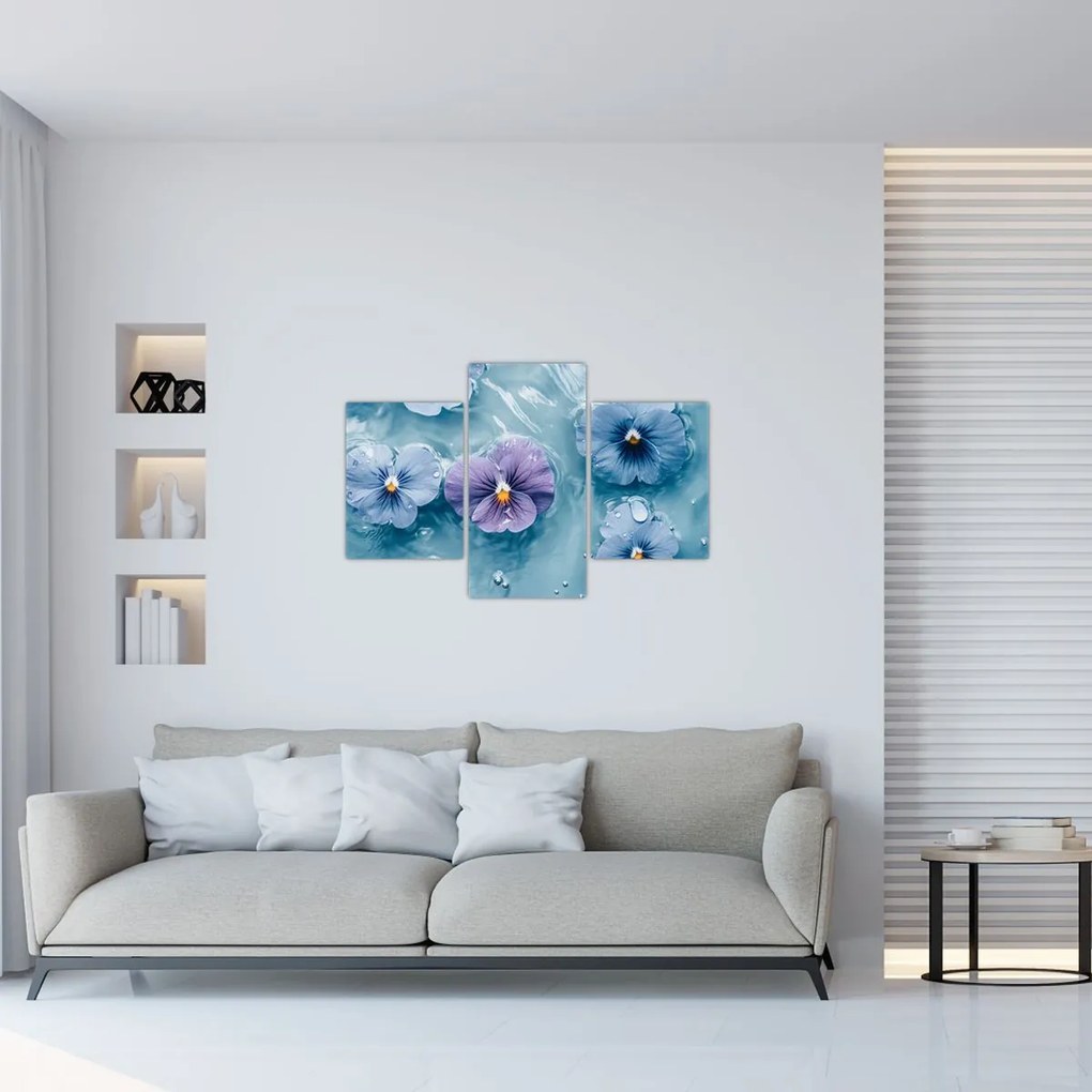 Kép - Ibolyák a vízben (90x60 cm)