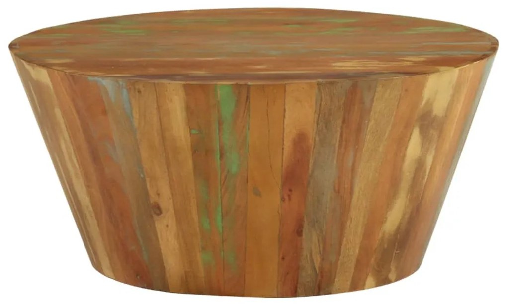 Tömör újrahasznosított fa dohányzóasztal Ø65 x 31 cm