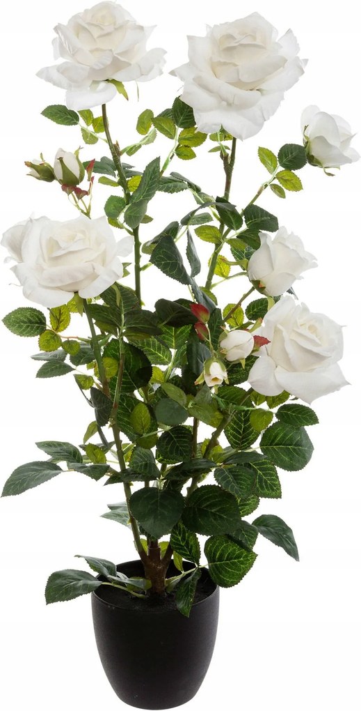 Fehér Rózsa Bokor Mesterséges Dísznövény 74cm