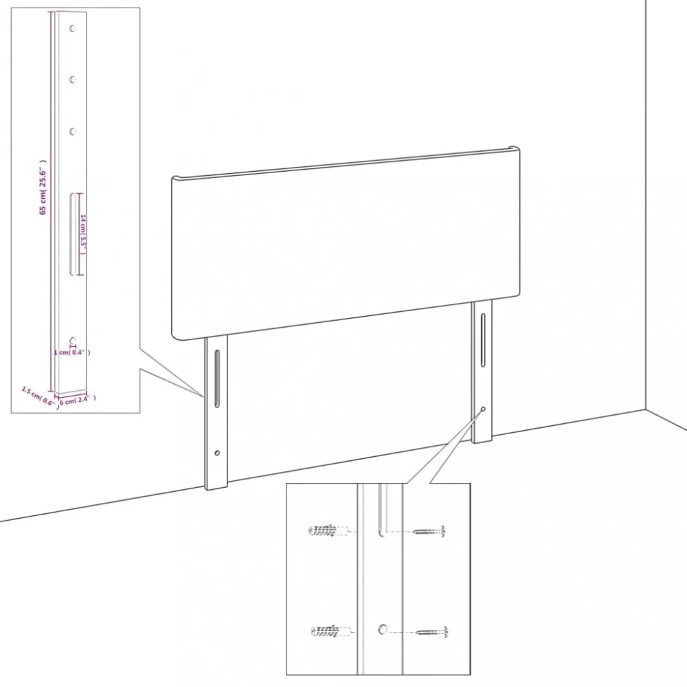 4 db sötétszürke szövet fejtámla 100x5x78/88 cm