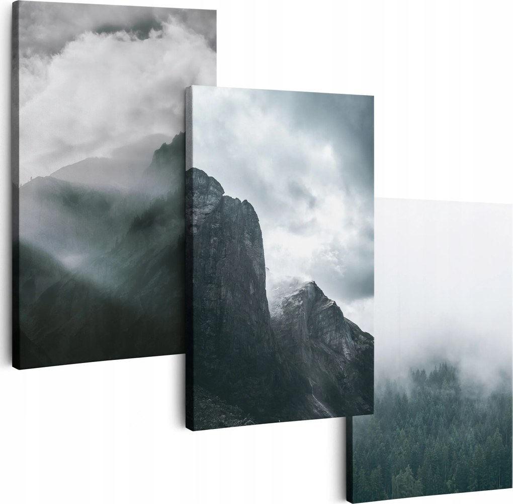 Vászonkép 180 cm **sok minta** Nappali Képek Triptichon Köd Erdő