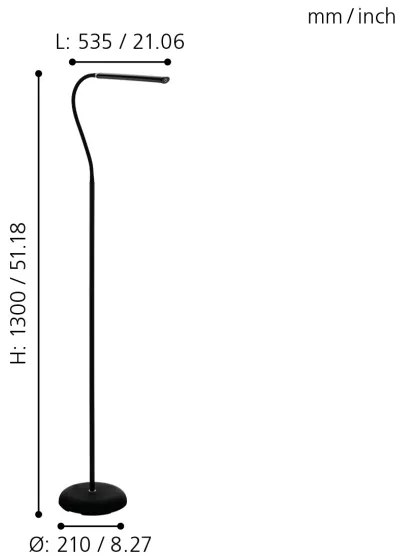 Eglo 96439 - LED Dimmelhető állólámpa LAROA LED/4,5W/230V
