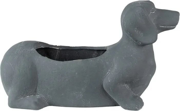 Szürke cement kaspó Tacskó 30x12x16 cm