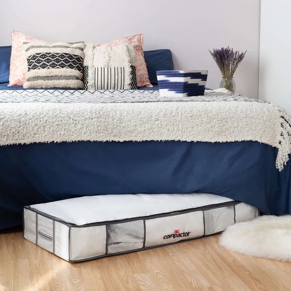 Vákuumos textil-műanyag ágy alatti tárolódoboz 105x45x15,5 cm Life – Compactor