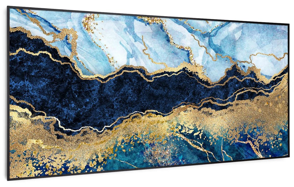 Klarstein Wonderwall Air Art Smart, infravörös hősugárzó, 120 x 60 cm, 700 W, kék márvány