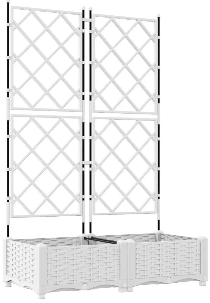 Trellises Kert Cserép 2 db Fehér 80x40x125,5 cm