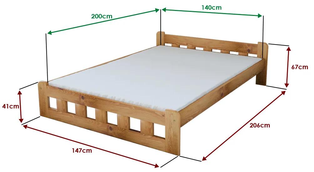 Naomi magasított ágy 140x200 cm, égerfa Ágyrács: Lamellás ágyrács, Matrac: Deluxe 10 cm matrac
