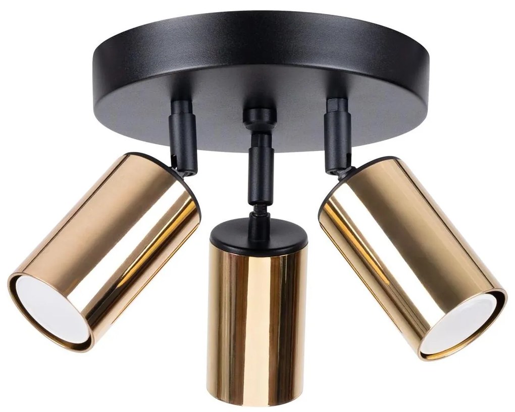 Sollux SL.1385 - Spotlámpa WINX 3xGU10/10W/230V fekete/arany
