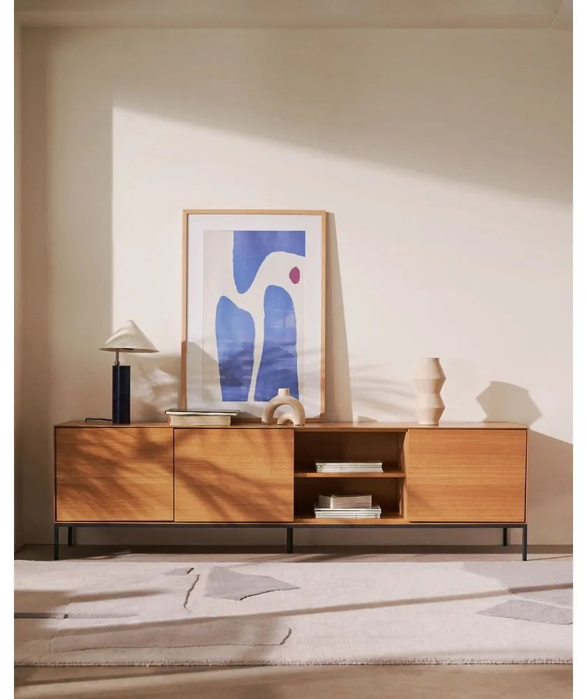 Sötétkék asztali lámpa fém búrával (magasság 42 cm) Shiva – Kave Home