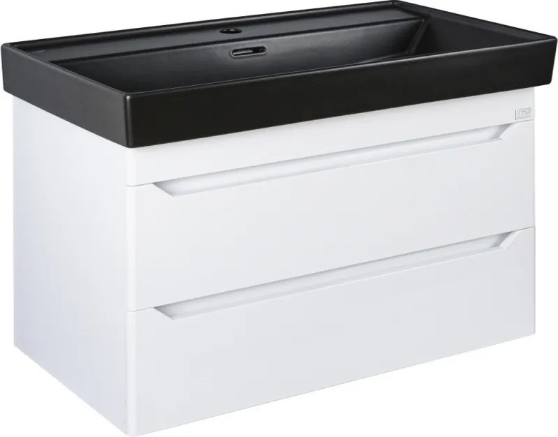 TMP SHARP 100 fali fürdőszobabútor - CeraStyle SHARP FEKETE mosdóval - 100 x 48 cm
