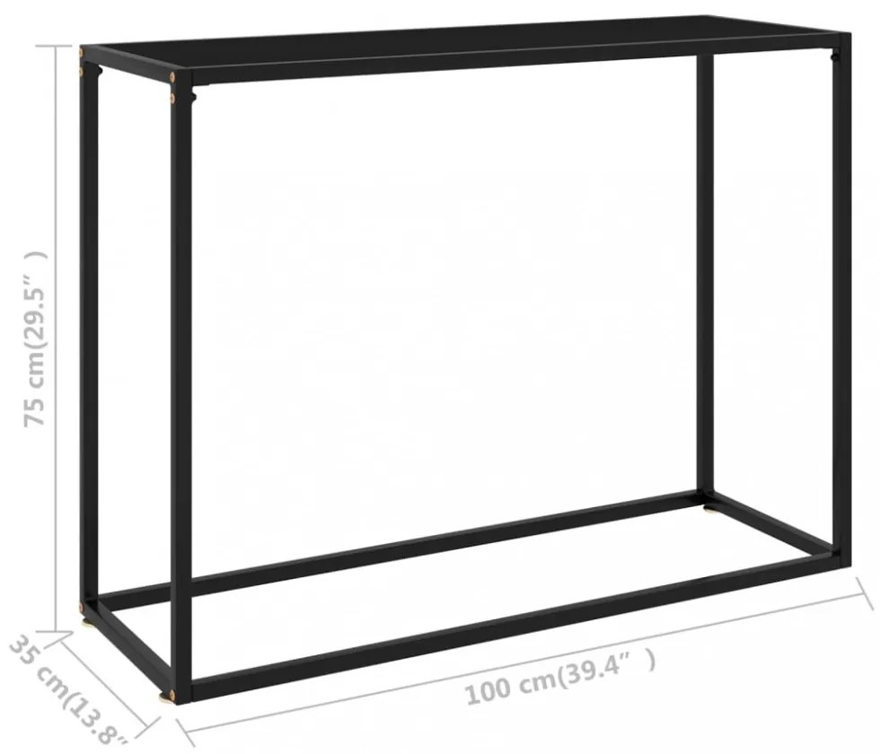 fekete edzett üveg tálalóasztal 100 x 35 x 75 cm