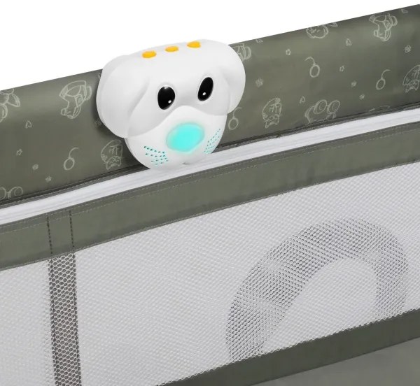 Lionelo - SVEN PLUS utazóágy, bézs/olíva