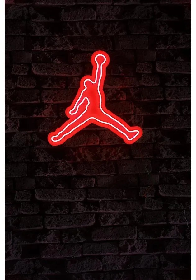 Műanyag LED-es fali dekoráció, Basketball - Red
