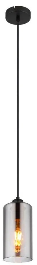 Globo 21002H - Csillár zsinóron OLLY 1xE27/25W/230V átm. 11 cm fekete