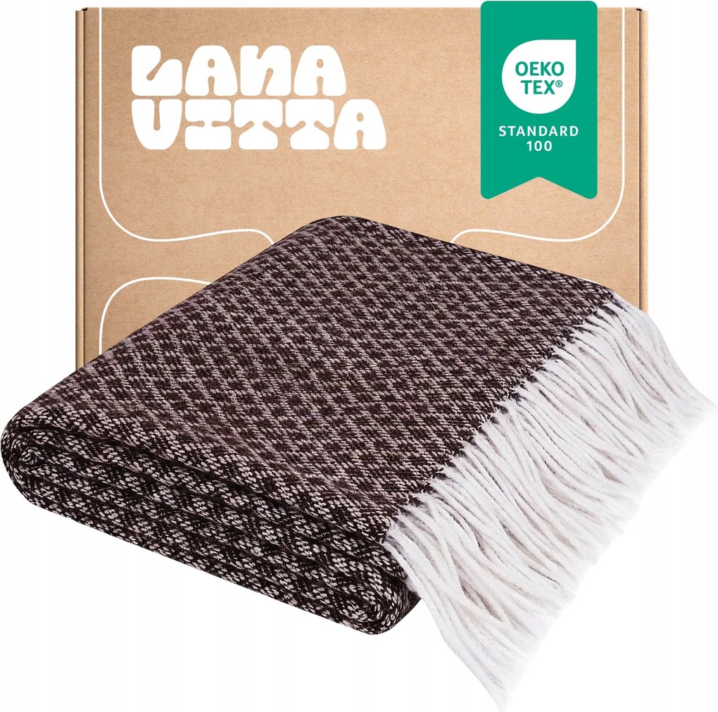 Félgyapjú takaró Meleg Ruta Ágytakaró Pléd Barna 130х180 cm