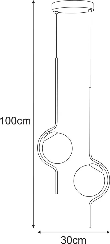 KAJA K-5337 VELA Sárga Színű Függeszték 2xE14 10W IP20